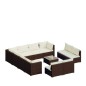 vidaXL Set de muebles de jardín 12 pzas cojines ratán sintético marrón