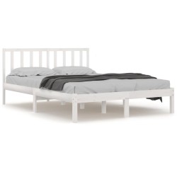 vidaXL Estructura de cama madera de pino doble blanca 135x190 cm