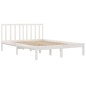 vidaXL Estructura de cama madera de pino doble blanca 135x190 cm vidaXL Estructura de cama madera de pino doble blanca 135x190 cm