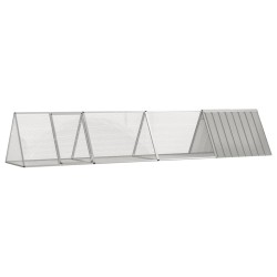 vidaXL Jaula para conejos acero galvanizado gris 403,5x80,5x71 cm