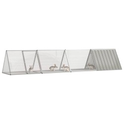 vidaXL Jaula para conejos acero galvanizado gris 403,5x80,5x71 cm