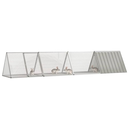 vidaXL Jaula para conejos acero galvanizado gris 403,5x80,5x71 cm