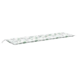 vidaXL Cojín para banco de jardín tela estampado de hojas 200x50x7 cm