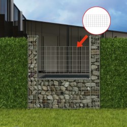vidaXL Cesta en forma de U muro de gaviones galvanizado 160x20x150 cm