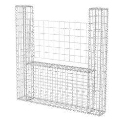 vidaXL Cesta en forma de U muro de gaviones galvanizado 160x20x150 cm