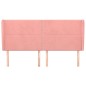 vidaXL Cabecero con orejas de terciopelo rosa 163x23x118/128 cm vidaXL Cabecero con orejas de terciopelo rosa 163x23x118/128 cm