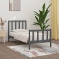 vidaXL Estructura de cama de madera maciza gris 100x200 cm vidaXL Estructura de cama de madera maciza gris 100x200 cm