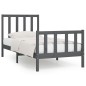 vidaXL Estructura de cama de madera maciza gris 100x200 cm vidaXL Estructura de cama de madera maciza gris 100x200 cm