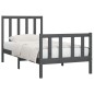 vidaXL Estructura de cama de madera maciza gris 100x200 cm vidaXL Estructura de cama de madera maciza gris 100x200 cm