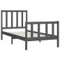 vidaXL Estructura de cama de madera maciza gris 100x200 cm vidaXL Estructura de cama de madera maciza gris 100x200 cm