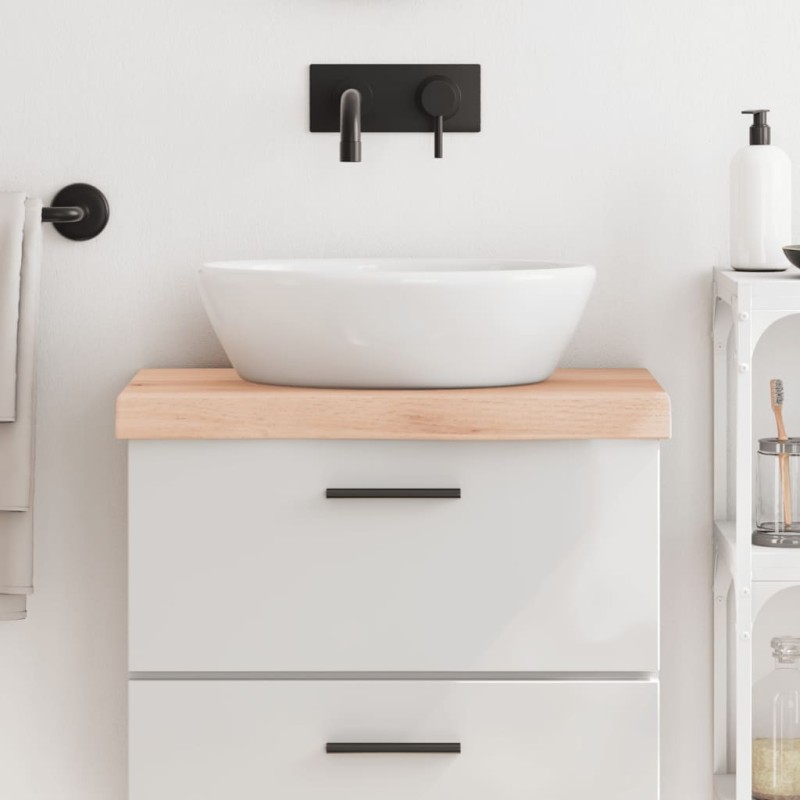 vidaXL Encimera de baño madera maciza sin tratar 60x40x(2-6) cm vidaXL Encimera de baño madera maciza sin tratar 60x40x(2-6) cm
