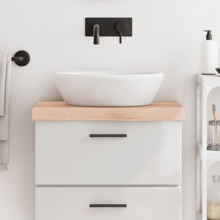 vidaXL Encimera de baño madera maciza sin tratar 60x40x(2-6) cm