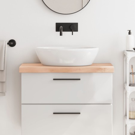 vidaXL Encimera de baño madera maciza sin tratar 80x30x(2-6) cm
