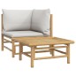 vidaXL Set de muebles de jardín 2 piezas bambú y cojines gris claro vidaXL Set de muebles de jardín 2 piezas bambú y cojines gris claro