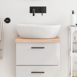 vidaXL Encimera de baño madera maciza sin tratar 40x30x(2-4) cm