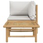 vidaXL Set de muebles de jardín 2 piezas bambú y cojines gris claro vidaXL Set de muebles de jardín 2 piezas bambú y cojines gris claro