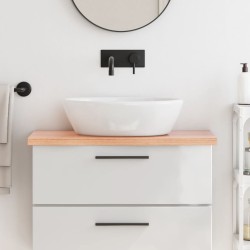 vidaXL Encimera baño madera maciza tratada marrón claro 80x40x(2-4) cm