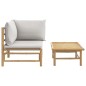 vidaXL Set de muebles de jardín 2 piezas bambú y cojines gris claro vidaXL Set de muebles de jardín 2 piezas bambú y cojines gris claro