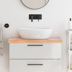 vidaXL Encimera baño madera maciza tratada marrón claro 80x30x(2-6) cm