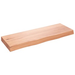 vidaXL Encimera baño madera maciza tratada marrón claro 80x30x(2-6) cm