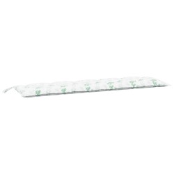 vidaXL Cojín banco de jardín tela Oxford estampado hojas 180x50x7 cm