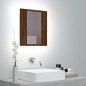 vidaXL Armario de baño con espejo LED madera marrón roble 40x12x45 cm vidaXL Armario de baño con espejo LED madera marrón roble 40x12x45 cm