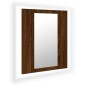 vidaXL Armario de baño con espejo LED madera marrón roble 40x12x45 cm vidaXL Armario de baño con espejo LED madera marrón roble 40x12x45 cm