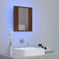 vidaXL Armario de baño con espejo LED madera marrón roble 40x12x45 cm vidaXL Armario de baño con espejo LED madera marrón roble 40x12x45 cm