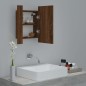 vidaXL Armario de baño con espejo LED madera marrón roble 40x12x45 cm vidaXL Armario de baño con espejo LED madera marrón roble 40x12x45 cm