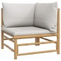 vidaXL Set de muebles de jardín 2 piezas bambú y cojines gris claro vidaXL Set de muebles de jardín 2 piezas bambú y cojines gris claro