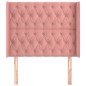vidaXL Cabecero con orejas de terciopelo rosa 103x16x118/128 cm vidaXL Cabecero con orejas de terciopelo rosa 103x16x118/128 cm