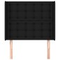 vidaXL Cabecero con orejas de tela negro 103x16x118/128 cm