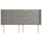vidaXL Cabecero con orejas de terciopelo gris claro 203x16x118/128 cm vidaXL Cabecero con orejas de terciopelo gris claro 203x16x118/128 cm
