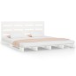 vidaXL Estructura de cama de madera maciza de pino blanco 160x200 cm