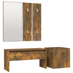 vidaXL Set de muebles de recibidor madera contrachapada roble ahumado