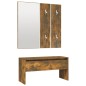 vidaXL Set de muebles de recibidor madera contrachapada roble ahumado vidaXL Set de muebles de recibidor madera contrachapada roble ahumado