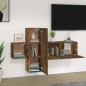 vidaXL Set de muebles de TV 3 pzas madera contrachapada roble ahumado vidaXL Set de muebles de TV 3 pzas madera contrachapada roble ahumado
