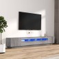 vidaXL Set muebles TV con LEDs 3 pzas madera contrachapada gris Sonoma
