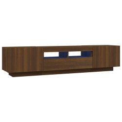 vidaXL Set muebles TV con LED 2 pzas madera contrachapada roble marrón