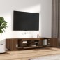 vidaXL Set muebles TV con LED 2 pzas madera contrachapada roble marrón