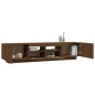 vidaXL Set muebles TV con LED 2 pzas madera contrachapada roble marrón
