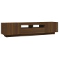 vidaXL Set muebles TV con LED 2 pzas madera contrachapada roble marrón