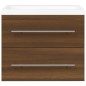 vidaXL Mueble de baño con lavabo madera contrachapada marrón roble vidaXL Mueble de baño con lavabo madera contrachapada marrón roble