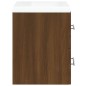 vidaXL Mueble de baño con lavabo madera contrachapada marrón roble vidaXL Mueble de baño con lavabo madera contrachapada marrón roble
