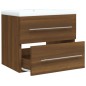vidaXL Mueble de baño con lavabo madera contrachapada marrón roble vidaXL Mueble de baño con lavabo madera contrachapada marrón roble