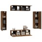 vidaXL Set de muebles para TV 6 pzas madera contrachapada roble marrón