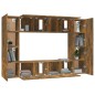 vidaXL Set de muebles de TV 8 pzas madera contrachapada roble ahumado vidaXL Set de muebles de TV 8 pzas madera contrachapada roble ahumado