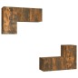 vidaXL Set de muebles de TV 4 pzas madera contrachapada roble ahumado vidaXL Set de muebles de TV 4 pzas madera contrachapada roble ahumado