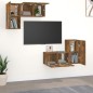 vidaXL Set de muebles de TV 4 pzas madera contrachapada roble ahumado vidaXL Set de muebles de TV 4 pzas madera contrachapada roble ahumado