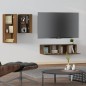 vidaXL Set de muebles para TV 4 pzas madera contrachapada marrón roble